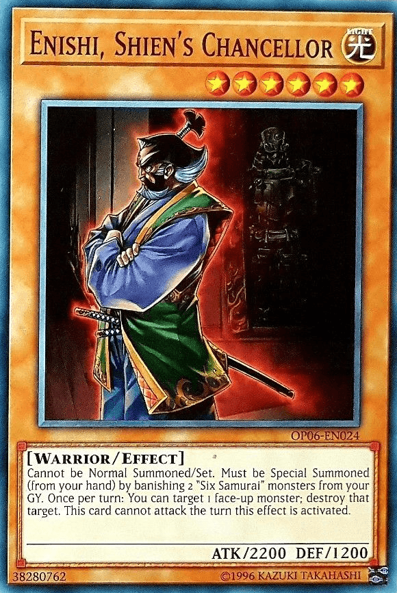 Common, Effect Monster, Light, OTS Tournament Pack 6, Unlimited, Warrior Enishi, Shien's Chancellor [OP06-EN024] Common - Trading Card World