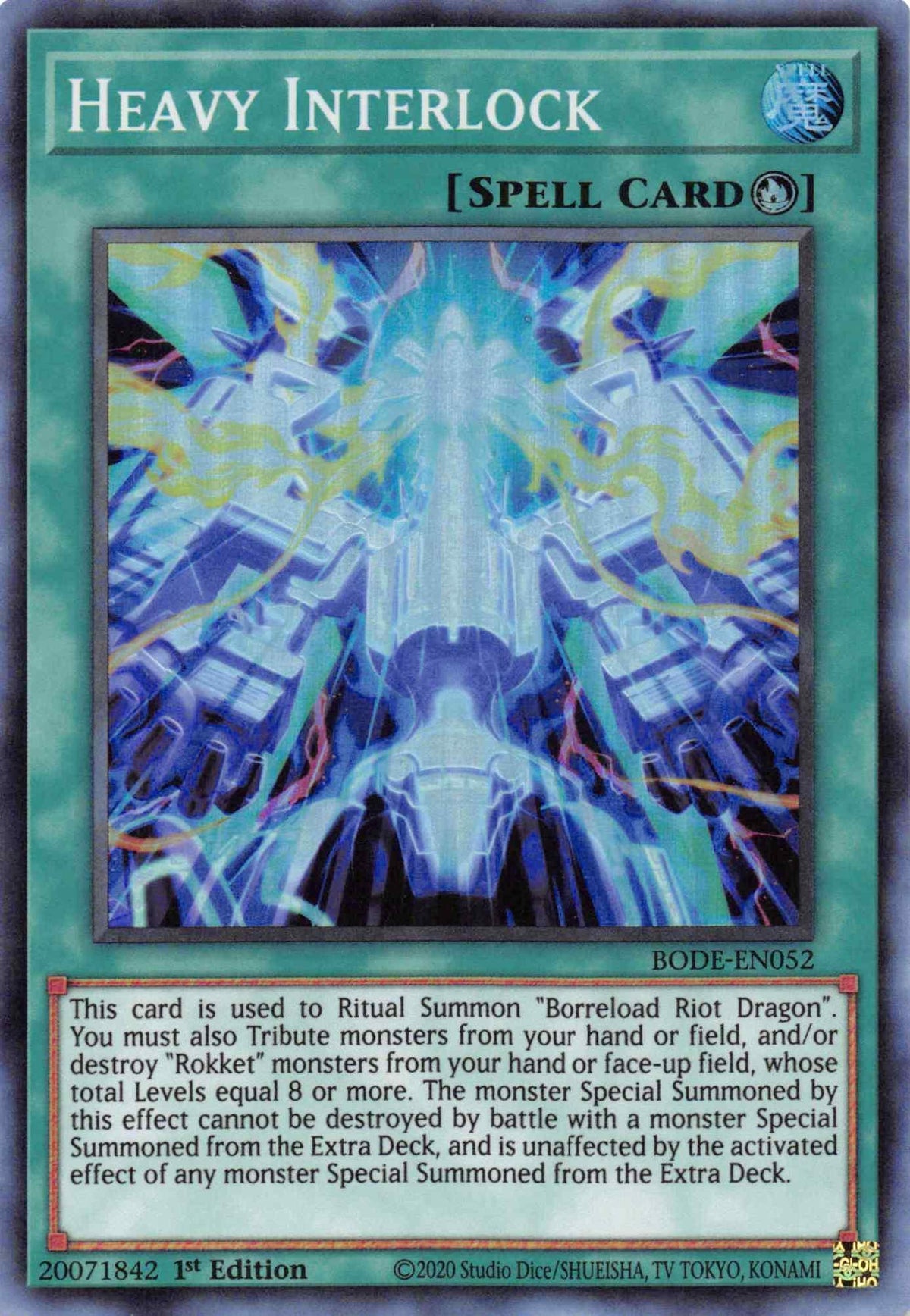 1st Edition, Burst of Destiny, Ritual Spell, Spell, Super Rare Heavy Interlock [BODE-EN052] Super Rare - Trading Card World