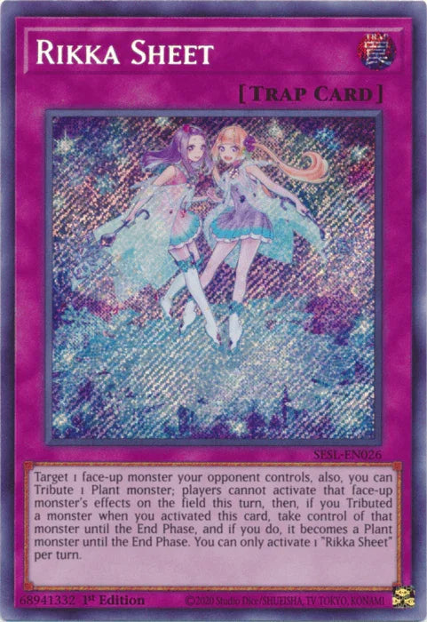 1st Edition, Normal Trap, Secret Rare, Secret Slayers, Trap Rikka Sheet [SESL-EN026] Secret Rare - Trading Card World