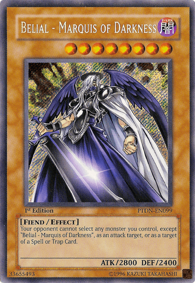 1st Edition, Dark, Effect Monster, Fiend, Phantom Darkness, Secret Rare, Unlimited Belial - Marquis of Darkness [PTDN-EN099] Secret Rare - Trading Card World