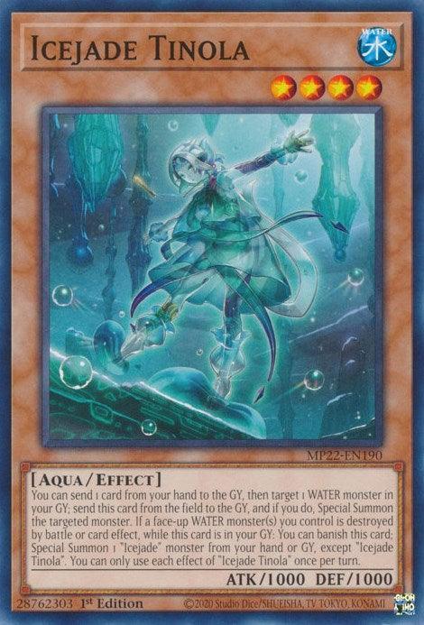 1st Edition, 2022 Tin of the Pharaoh's Gods, Aqua, Common, Effect Monster, Water Icejade Tinola [MP22-EN190] Common - Trading Card World