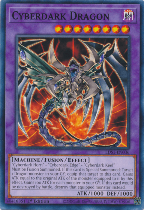 1st Edition, Common, Dark, Fusion/Effect Monster, Legendary Duelists: Season 1, Machine Cyberdark Dragon [LDS1-EN036] Common - Trading Card World
