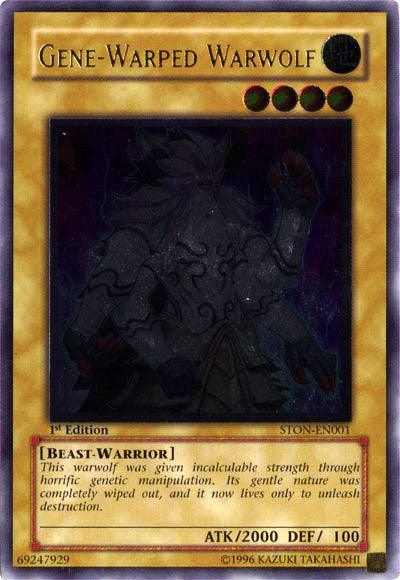 1st Edition, Beast-Warrior, Earth, Normal Monster, Strike of Neos, Ultimate Rare, Unlimited Gene-Warped Warwolf [STON-EN001] Ultimate Rare - Trading Card World