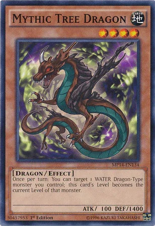 1st Edition, 2014 Mega-Tins Mega Pack, Common, Dragon, Earth, Effect Monster Mythic Tree Dragon [MP14-EN134] Common - Trading Card World