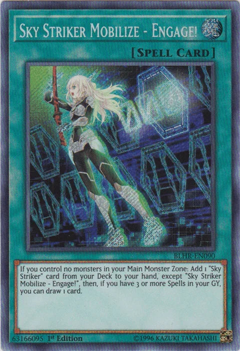 1st Edition, Battles of Legend: Hero's Revenge, Normal Spell, Secret Rare, Spell Sky Striker Mobilize - Engage! [BLHR-EN090] Secret Rare - Trading Card World