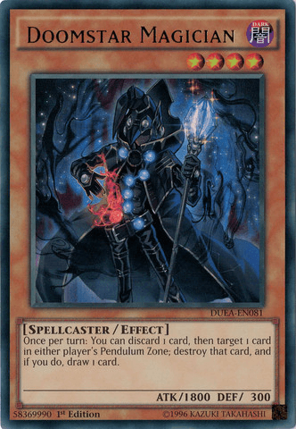 1st Edition, Dark, Duelist Alliance, Effect Monster, Spellcaster, Ultra Rare, Unlimited Doomstar Magician [DUEA-EN081] Ultra Rare - Trading Card World