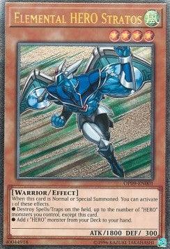 Effect Monster, OTS Tournament Pack 9, Ultimate Rare, Unlimited, Warrior, Wind Elemental HERO Stratos [OP09-EN001] Ultimate Rare - Trading Card World
