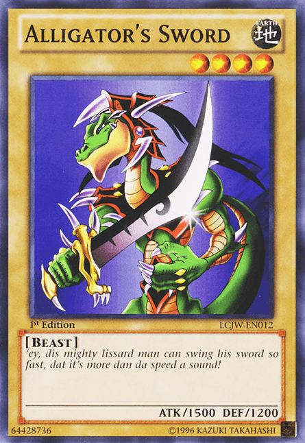 1st Edition, Beast, Common, Earth, Legendary Collection 4: Joey's World, Normal Monster Alligator's Sword [LCJW-EN012] Common - Trading Card World