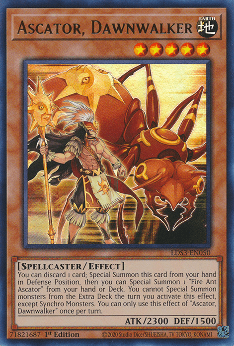 1st Edition, Earth, Effect Monster, Legendary Duelists: Season 3, Spellcaster, Ultra Rare Ascator, Dawnwalker [LDS3-EN050] Ultra Rare - Trading Card World