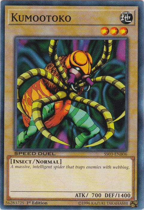 1st Edition, Common, Earth, Insect, Normal Monster, Speed Duel: Ultimate Predators Kumootoko [SS03-ENB06] Common - Trading Card World