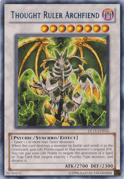 Dark, Duelist League Promo, Psychic, Rare, Synchro/Effect Monster, Unlimited Thought Ruler Archfiend (Blue) [DL11-EN014] Rare - Trading Card World