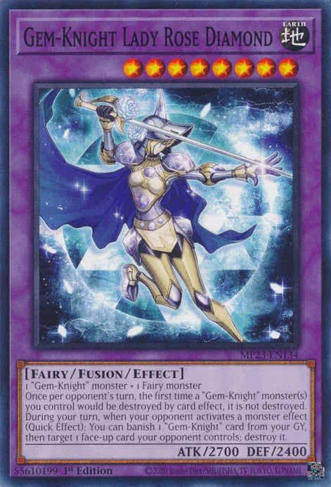 1st Edition, Common, Dueling Heroes Collectors Tin - Mega Pack (25th Anniversary Edition), Earth, Fairy, Fusion/Effect Monster Gem-Knight Lady Rose Diamond [MP23-EN134] Common - Trading Card World