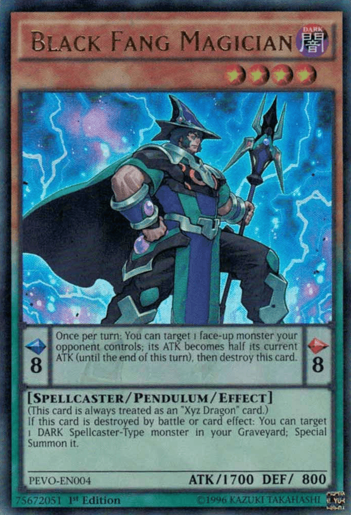 1st Edition, Dark, Pendulum Evolution, Pendulum/Effect Monster, Spellcaster, Ultra Rare Black Fang Magician [PEVO-EN004] Ultra Rare - Trading Card World