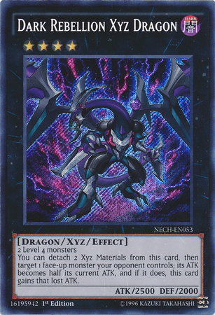 1st Edition, Dark, Dragon, Secret Rare, The New Challengers, Unlimited, Xyz/Effect Monster Dark Rebellion Xyz Dragon [NECH-EN053] Secret Rare - Trading Card World