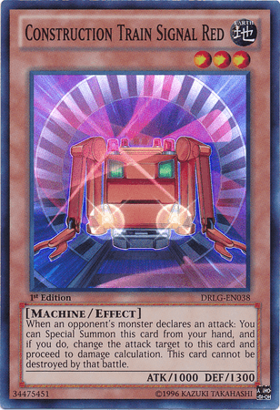 1st Edition, Dragons of Legend, Earth, Effect Monster, Machine, Super Rare, Unlimited Construction Train Signal Red [DRLG-EN038] Super Rare - Trading Card World