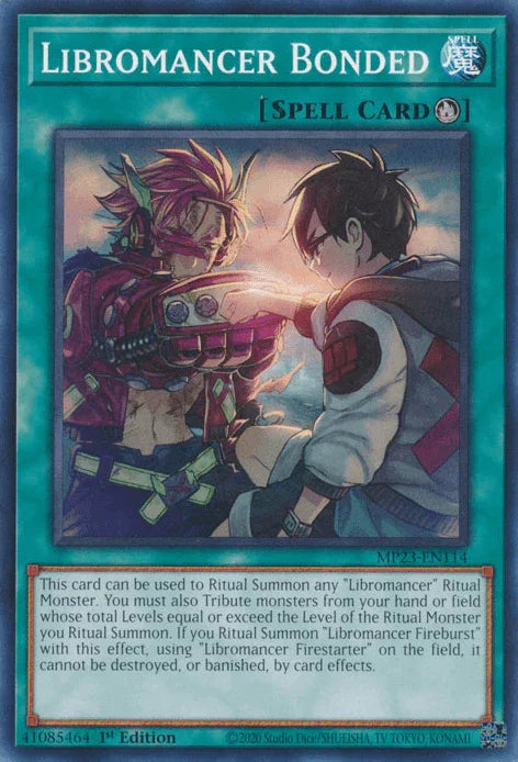 1st Edition, Common, Dueling Heroes Collectors Tin - Mega Pack (25th Anniversary Edition), Ritual Spell, Spell Libromancer Bonded [MP23-EN114] Common - Trading Card World