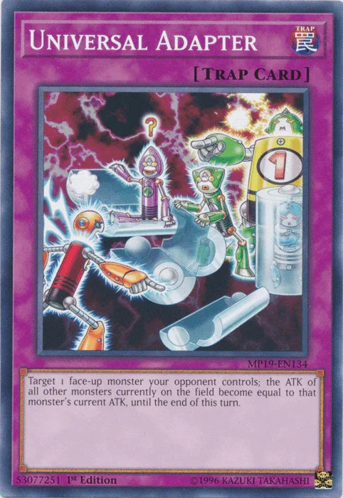1st Edition, 2019 Gold Sarcophagus Tin Mega Pack, Common, Normal Trap, Trap, Unlimited Universal Adapter [MP19-EN134] Common - Trading Card World