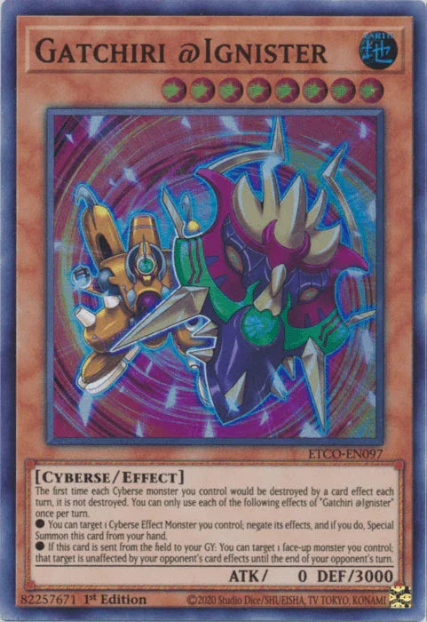 1st Edition, Cyberse, Earth, Effect Monster, Eternity Code, Super Rare Gatchiri @Ignister [ETCO-EN097] Super Rare - Trading Card World