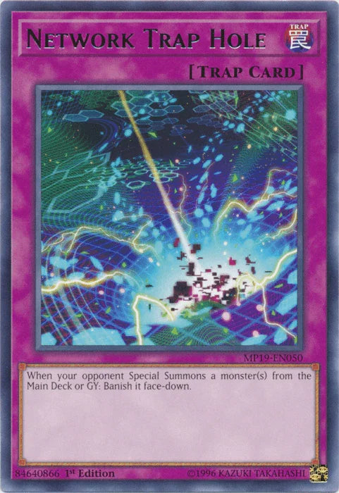 1st Edition, 2019 Gold Sarcophagus Tin Mega Pack, Normal Trap, Rare, Trap, Unlimited Network Trap Hole [MP19-EN050] Rare - Trading Card World