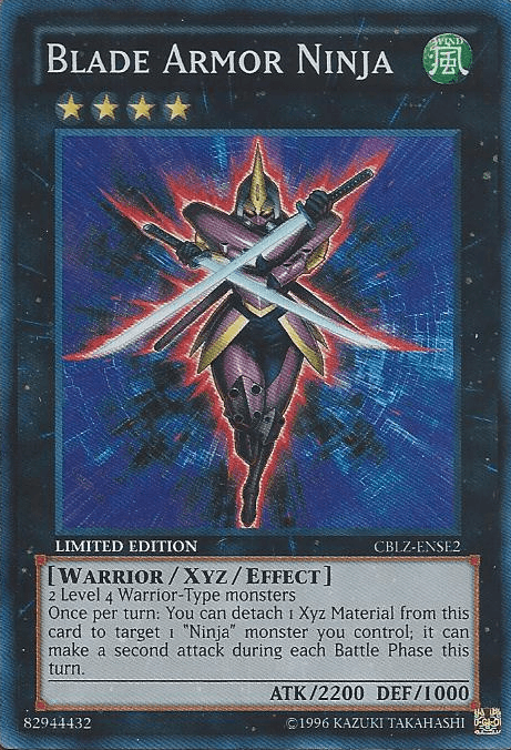 Cosmo Blazer: Special Edition, Limited, Super Rare, Warrior, Wind, Xyz/Effect Monster Blade Armor Ninja [CBLZ-ENSE2] Super Rare - Trading Card World
