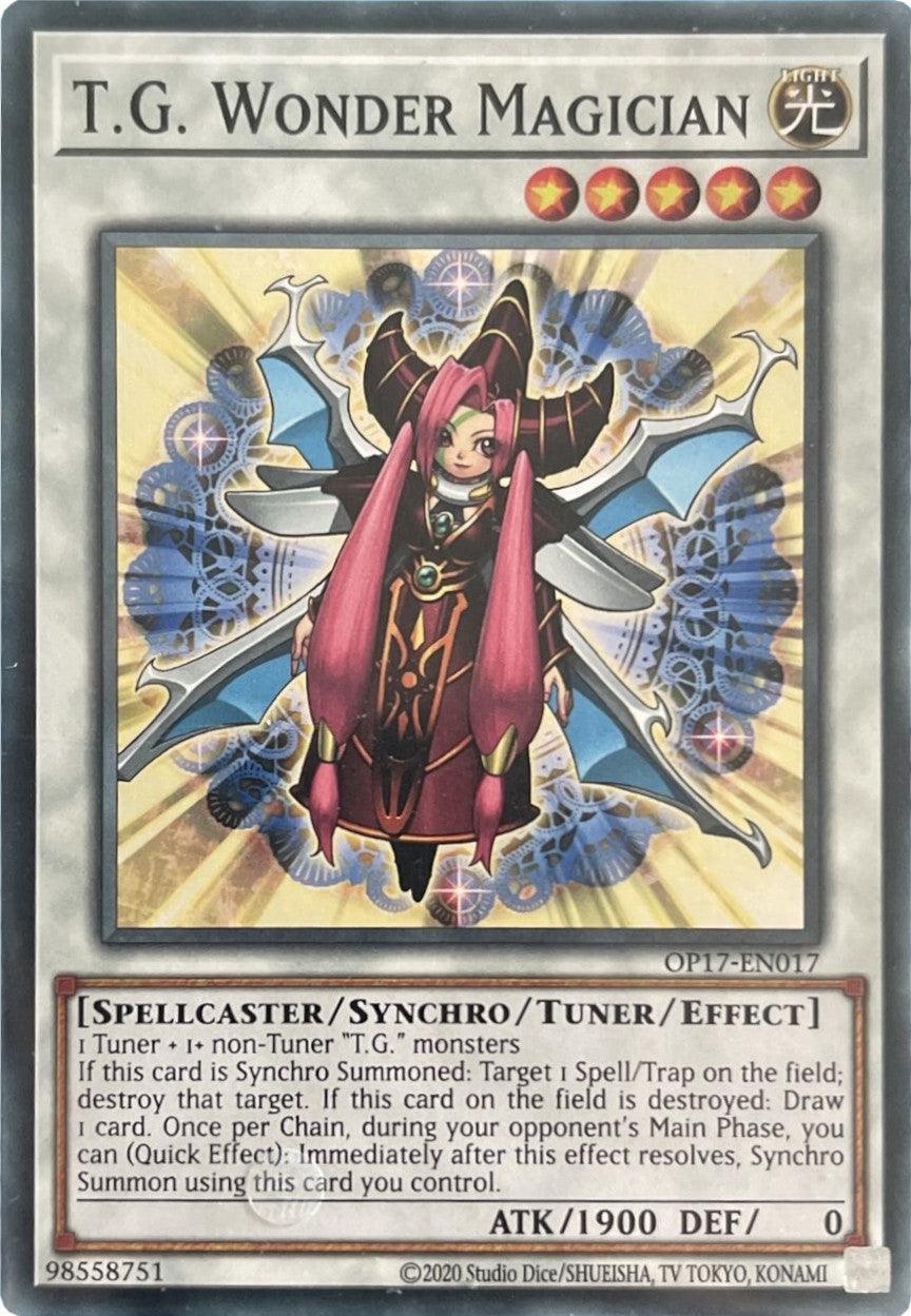 Common, Light, OTS Tournament Pack 17, Spellcaster, Tuner/Synchro/Effect Monster, Unlimited T.G. Wonder Magician [OP17-EN017] Common - Trading Card World