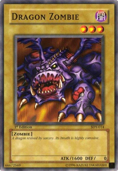 1st Edition, Common, Dark, Normal Monster, Starter Deck: Yugi, Unlimited, Zombie Dragon Zombie [SDY-014] Common - Trading Card World