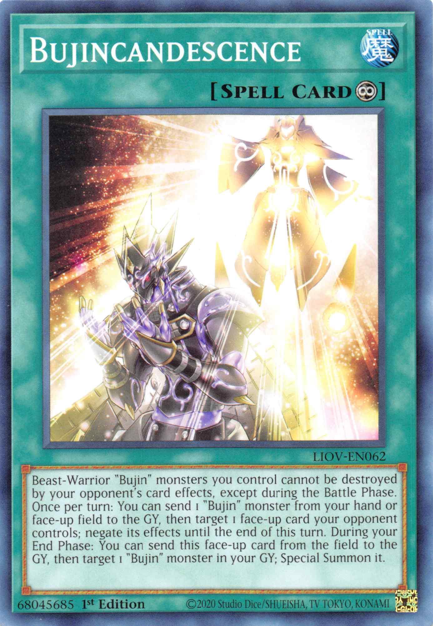 1st Edition, Common, Continuous Spell, Lightning Overdrive, Spell Bujincandescence [LIOV-EN062] Common - Trading Card World