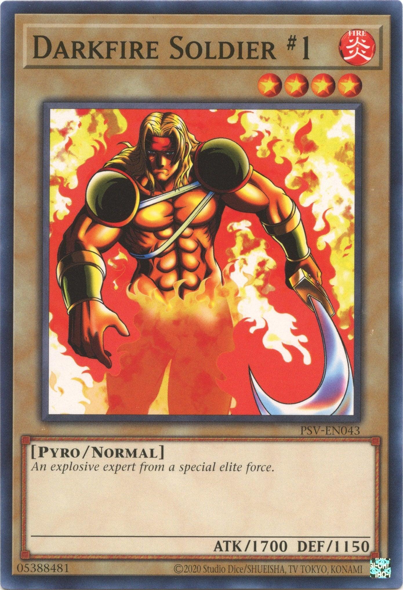 Common, Fire, Normal Monster, Pharaoh's Servant (25th Anniversary Edition), Pyro, Unlimited Darkfire Soldier #1 (25th Anniversary) [PSV-EN043] Common - Trading Card World