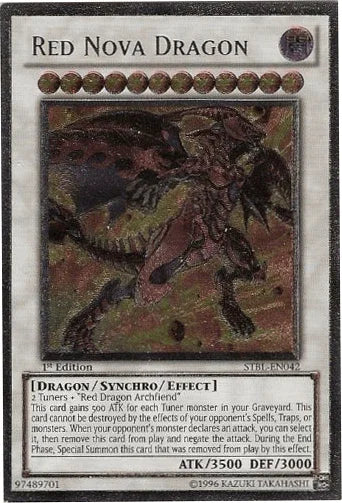 1st Edition, Dark, Dragon, Starstrike Blast, Synchro/Effect Monster, Ultimate Rare Red Nova Dragon [STBL-EN042] Ultimate Rare - Trading Card World