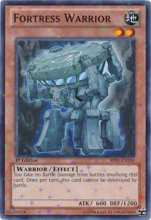1st Edition, Battle Pack: Epic Dawn, Earth, Effect Monster, Starfoil Rare, Unlimited, Warrior Fortress Warrior [BP01-EN206] Starfoil Rare - Trading Card World