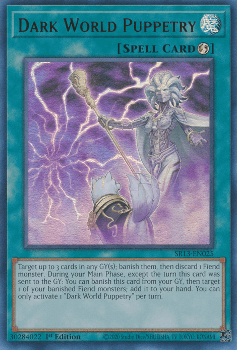 1st Edition, Quick-Play Spell, Spell, Structure Deck: Dark World, Ultra Rare Dark World Puppetry [SR13-EN025] Ultra Rare - Trading Card World