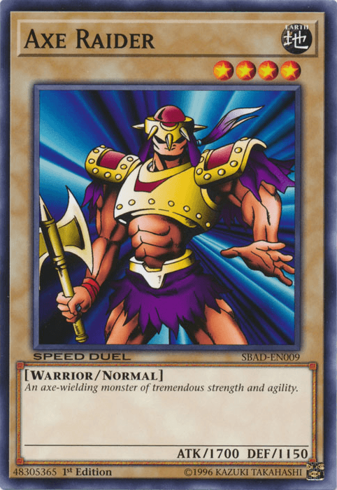 1st Edition, Common, Earth, Normal Monster, Speed Duel: Attack from the Deep, Warrior Axe Raider [SBAD-EN009] Common - Trading Card World