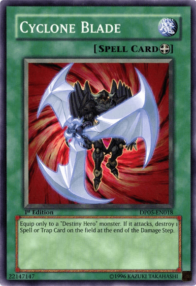1st Edition, Common, Duelist Pack 5: Aster Phoenix, Equip Spell, Spell, Unlimited Cyclone Blade [DP05-EN018] Common - Trading Card World