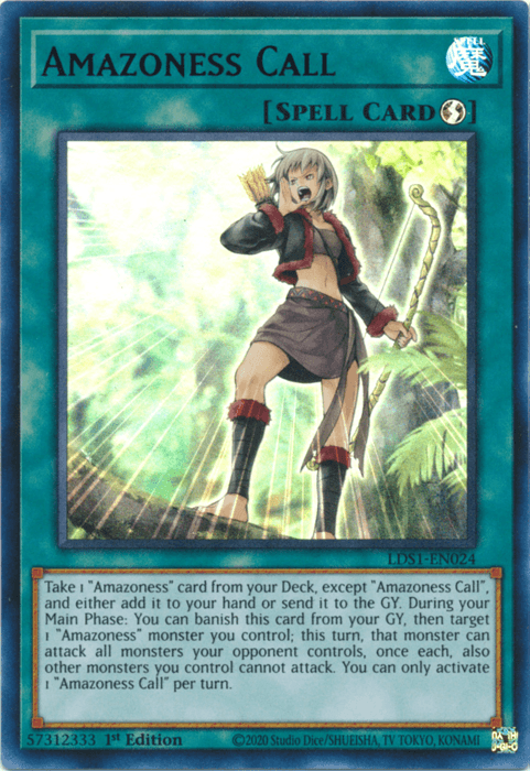 1st Edition, Legendary Duelists: Season 1, Quick Play Spell, Spell, Ultra Rare Amazoness Call (Purple) [LDS1-EN024] Ultra Rare - Trading Card World