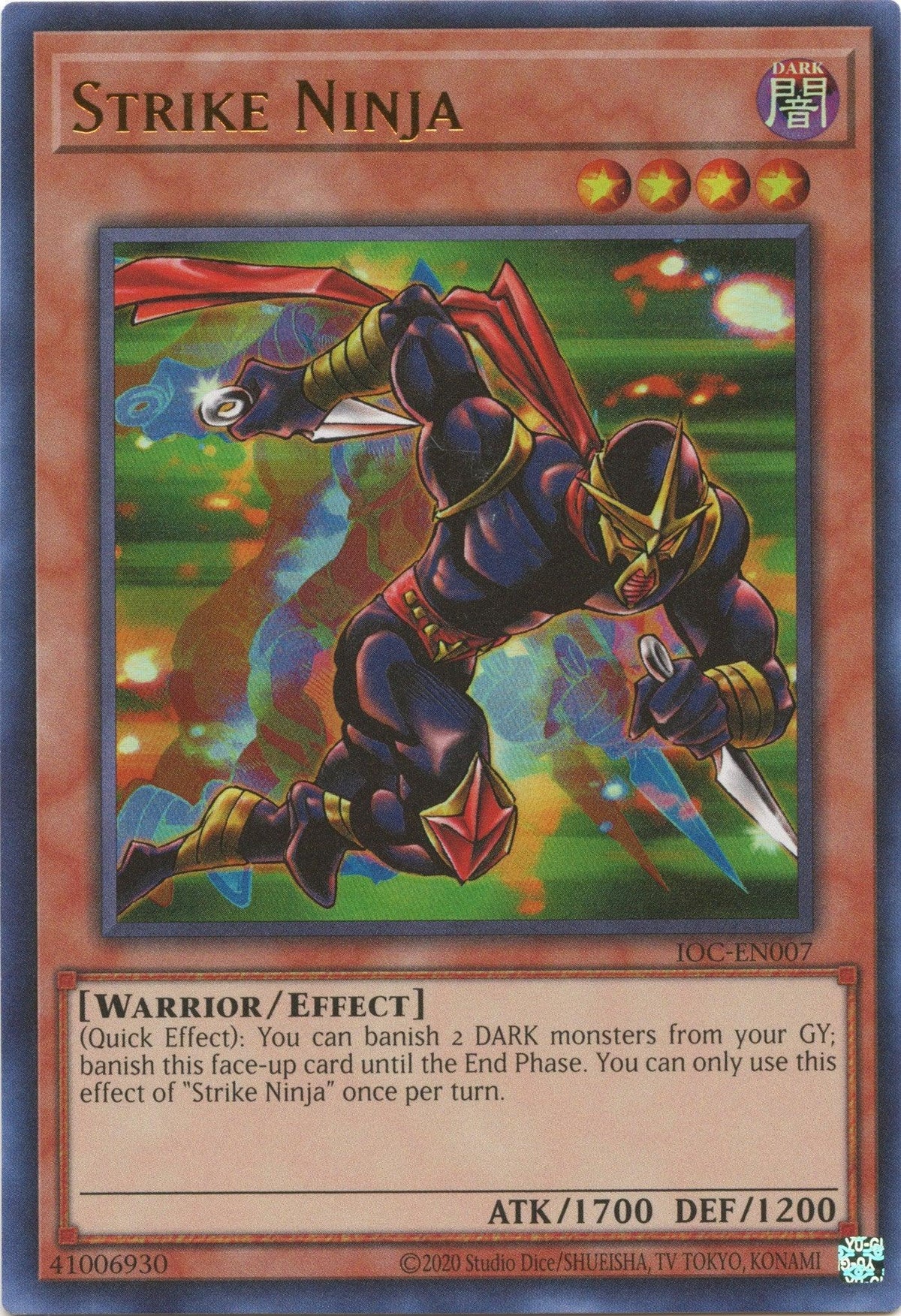 Dark, Effect Monster, Invasion of Chaos (25th Anniversary Edition), Ultra Rare, Unlimited, Warrior Strike Ninja (25th Anniversary) [IOC-EN007] Ultra Rare - Trading Card World