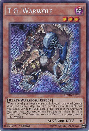 1st Edition, Beast-Warrior, Dark, Effect Monster, Legendary Collection 5D's, Secret Rare T.G. Warwolf [LC5D-EN209] Secret Rare - Trading Card World