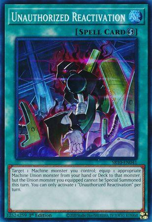 1st Edition, Quick Play Spell, Spell, Structure Deck: Mechanized Madness, Super Rare Unauthorized Reactivation [SR10-EN041] Super Rare - Trading Card World