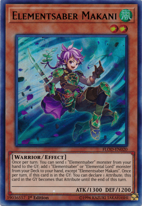 1st Edition, Effect Monster, Flames of Destruction, Ultra Rare, Unlimited, Warrior, Wind Elementsaber Makani [FLOD-EN020] Ultra Rare - Trading Card World