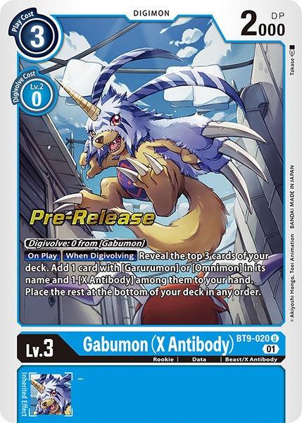Beast/X Antibody, Blue, BT9-020, Data, Digimon, Rookie, Uncommon, X Record Pre-Release Promos Gabumon (X Antibody) [BT9-020] [X Record Pre-Release Promos] - Trading Card World