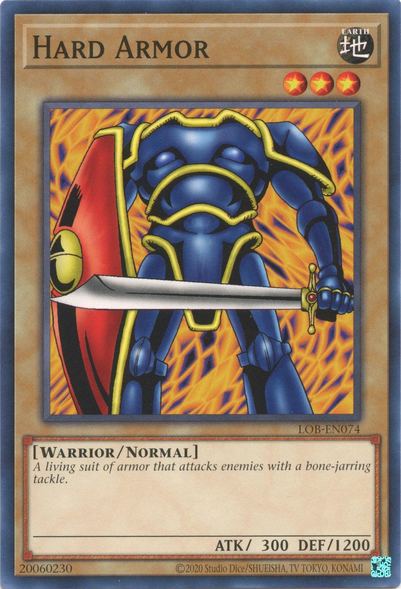 Common, Earth, Legend of Blue Eyes White Dragon (25th Anniversary Edition), Normal Monster, Unlimited, Warrior Hard Armor (25th Anniversary) [LOB-EN074] Common - Trading Card World