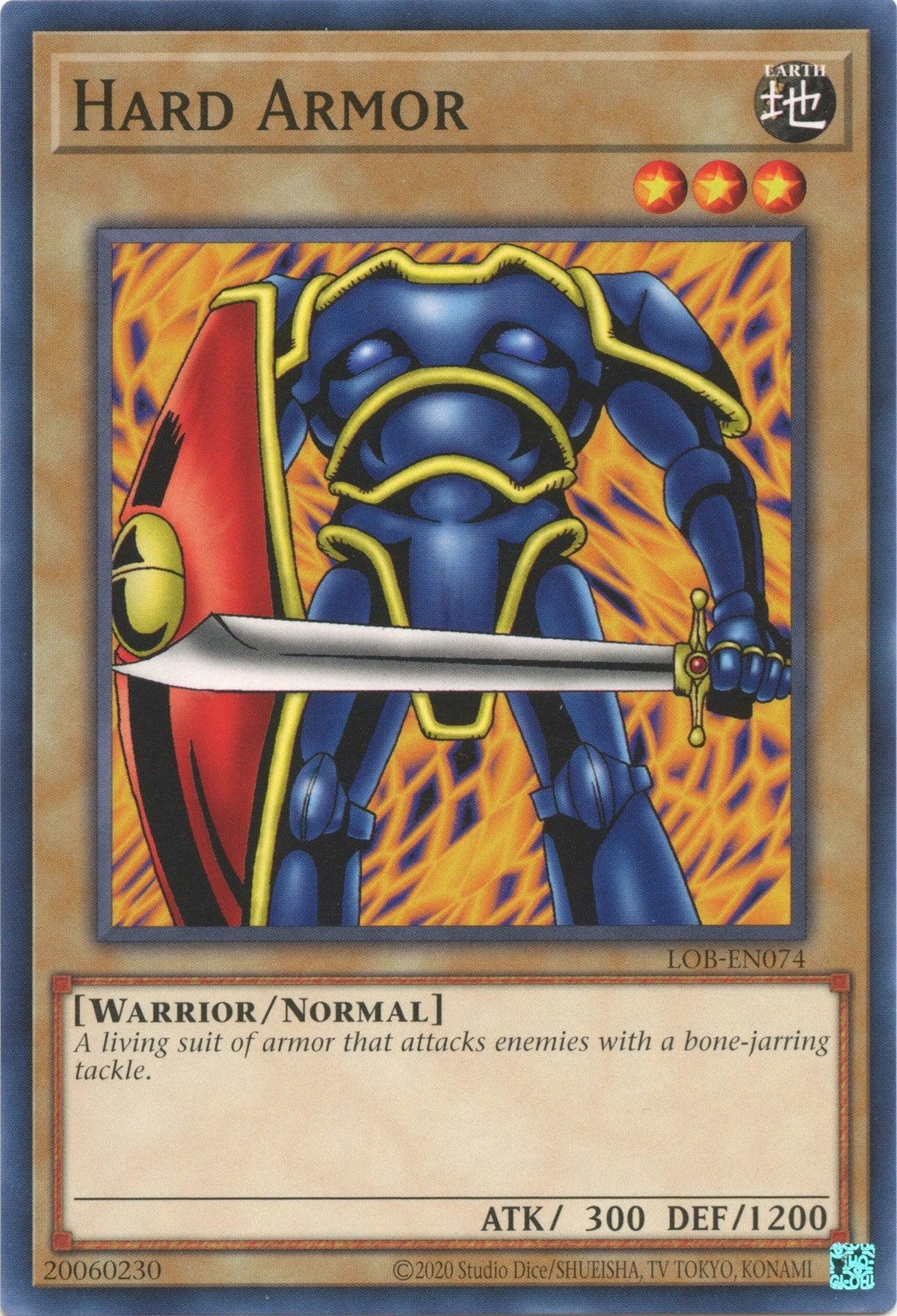 Common, Earth, Legend of Blue Eyes White Dragon (25th Anniversary Edition), Normal Monster, Unlimited, Warrior Hard Armor (25th Anniversary) [LOB-EN074] Common - Trading Card World