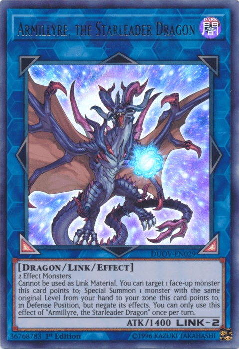 1st Edition, Dark, Dragon, Duel Overload, Link/Effect Monster, Ultra Rare Armillyre, the Starleader Dragon [DUOV-EN029] Ultra Rare - Trading Card World