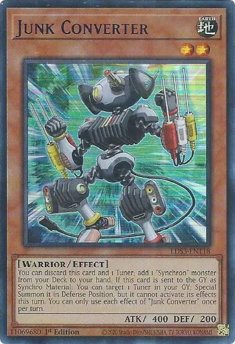 1st Edition, Earth, Effect Monster, Legendary Duelists: Season 3, Ultra Rare, Warrior Junk Converter (Blue) [LDS3-EN118] Ultra Rare - Trading Card World