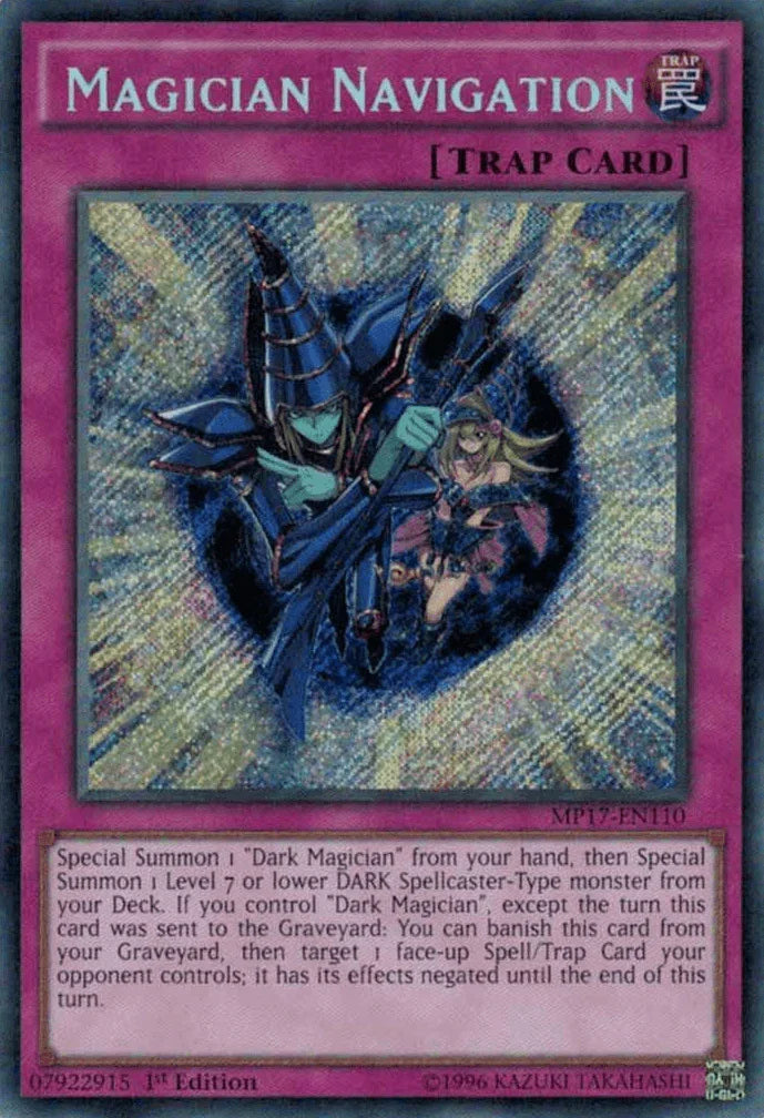 1st Edition, 2017 Mega-Tins Mega Pack, Normal Trap, Secret Rare, Trap Magician Navigation [MP17-EN110] Secret Rare - Trading Card World