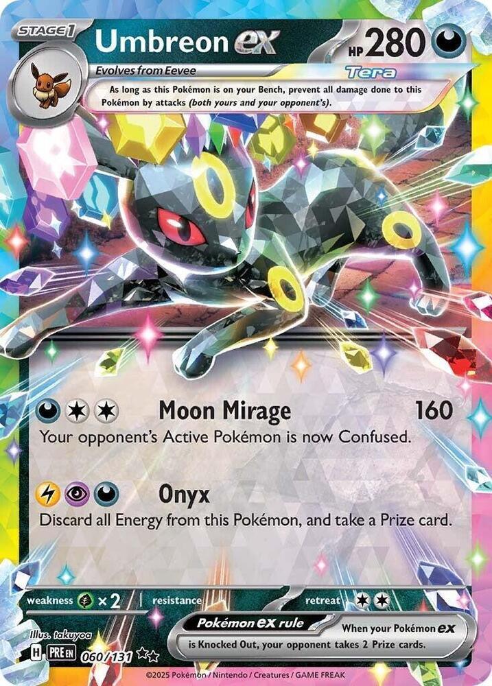 060, Darkness, Double Rare, Grass [x2], Holofoil, Scarlet & Violet: Prismatic Evolutions Umbreon ex (060/131) [Scarlet & Violet: Prismatic Evolutions] - Trading Card World