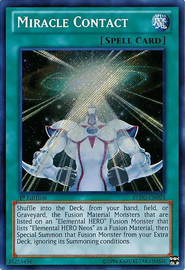 1st Edition, Normal Spell, Return of the Duelist, Secret Rare, Spell, Unlimited Miracle Contact [REDU-EN093] Secret Rare - Trading Card World