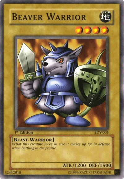 1st Edition, Beast-Warrior, Common, Earth, Normal Monster, Starter Deck: Yugi, Unlimited Beaver Warrior [SDY-005] Common - Trading Card World