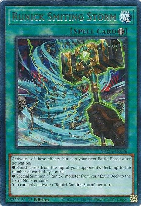 1st Edition, Quick-Play Spell, Rare, Spell, Tactical Masters Runick Smiting Storm [TAMA-EN036] Rare - Trading Card World