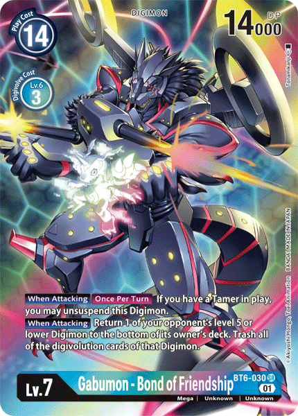 Blue, BT6-030, Digimon, Double Diamond, Mega, Super Rare, Unknown Gabumon - Bond of Friendship [BT6-030] (Alternate Art) [Double Diamond] - Trading Card World