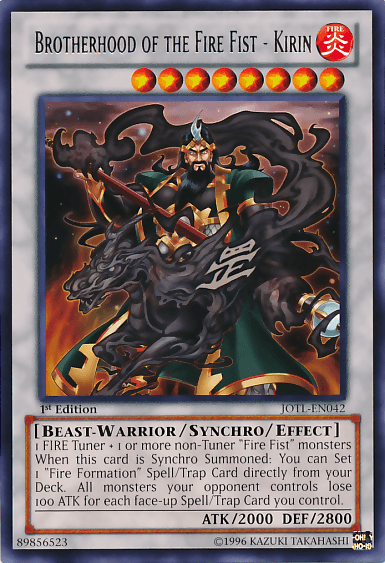 1st Edition, Beast-Warrior, Fire, Judgment of the Light, Rare, Synchro/Effect Monster, Unlimited Brotherhood of the Fire Fist - Kirin [JOTL-EN042] Rare - Trading Card World